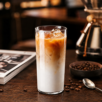 Verre classique en borosilicate de 10 à 16 oz, transparent, droit, pour café glacé, jus, cocktails, restaurants et bars
