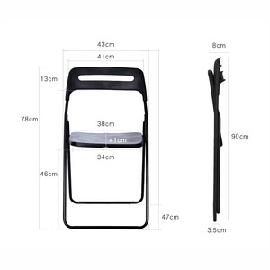 Black Metal Folding <b>Dining</b> <b>Chair</b>, Space Saving Foldable Side <b>Chair</b> for Home Restaurant Event - Product Image 4