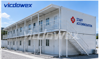 VICDOWEX Bâtiment Modulaire Préfabriqué Contemporain en Conteneurs pour Clinique, Bureau, Construction, Camp, Entrepôt, Usage Éloigné