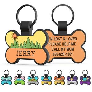 <b>Silicone</b> Pet Tag Bone Shape RFID Microchip Laser Engraved Anti Lost for Dogs Cats Custom Wholesale Personalized ID Tag - Product Image 2