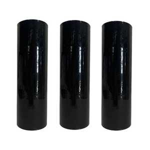 ฟิล์มพลาสติก LLDPE ยืดได้สีดำขนาด25ซม. x 100ม. ม้วนโลโก้มันวาวขนาด30ซม. 50ซม. สำหรับร้านขายของชำทุกความต้องการบรรจุภัณฑ์ - Product Image 1