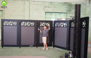 <span class=keywords><strong>Portail</strong></span> <span class=keywords><strong>coulissant</strong></span> intelligent de sécurité pour allée de jardin à angle de 90 degrés, <span class=keywords><strong>portail</strong></span> tournant en aluminium découpé au <span class=keywords><strong>laser</strong></span> - Product Image 4