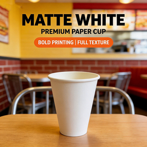 Premium White Paper <b>Cups</b> Single Wall <b>Disposable</b> Custom Printing Hot Drink Use - Product Image 2