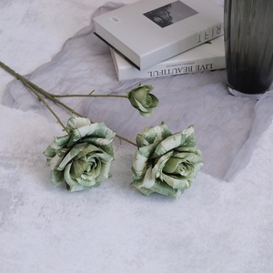 Nueva Decoración Floral Artificial de Seda Exquisita para Salón de Bodas, Rosa de Té Artificial de Tallo Único con Acabado de Pintura al Óleo, Ideal para el Hogar - Product Image 5