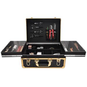 Coffret de maquillage <span class=keywords><strong>PRO</strong></span> Golden Train Extra Large Transparent 6 plateaux Boîte de maquillage Salon de stockage cosmétique professionnel Nail Tech Case - Product Image 2