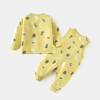 Conjunto de Ropa de Algodón Fino de 60g para Bebé, Ropa de Casa, Ropa Interior, Conjunto de Dos Piezas, Personalizable al por Mayor