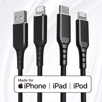 Câble USB C vers Lightning certifié MFi, connecteur C94 d'origine, charge rapide PD 18W, nylon tressé, 1M/2M pour Apple iPhone 14 Pro