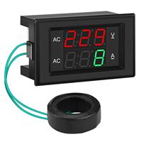 Voltmètre ampèremètre numérique AC 500V 200A, panneau de test de tension et d'intensité à 2 fils avec transformateur de courant