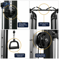 Machine de musculation professionnelle à câbles croisés avec deux blocs de poids de 70 kg pour salle de sport commerciale