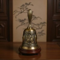 Campana Metálica Brillante Retro de Aleación de Zinc con Manivela, Diseño Irregular que Atrae la Fortuna, Decoración Moderna para Bares y Restaurantes