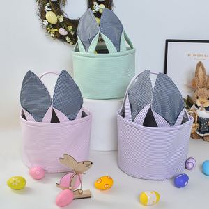Custom logo Printed Wholesale Bunny Storage <b>Baskets</b> Bucket Canvas Rabbit <b>Easter</b> <b>Gift</b> Bag Festival <b>Gift</b> - Product Image 2