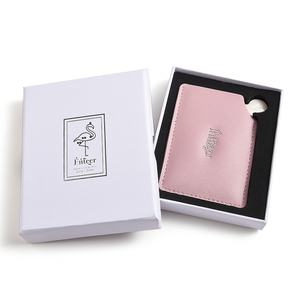 Miroir de poche en acier inoxydable et cuir, mini, pour maquillage, vente en gros, pas cher - Product Image 1