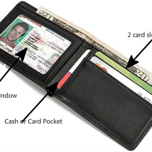 Boshiho High Quality Genuine Leather Male <b>Purses</b> Coin Pocket Customize logo Men Card Holder Wallets Leather Men Wallet - Product Image 3