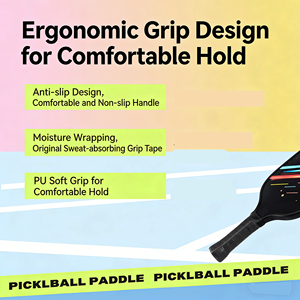 Raquette de pickleball professionnelle en fibre de carbone brute, surface texturée pour un spin maximal, légère pour les joueurs amateurs et professionnels - Product Image 4