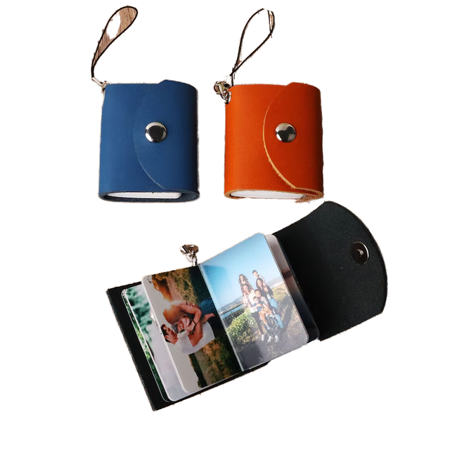 Leather Photo Keychain Mini Photo Album Keychain Multiple Photo Keyring Album Valentine's Day Anniversary Mom Dad Gift