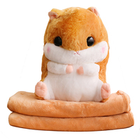 Großhandel Plüsch Kuscheltier 3 in 1 Hamster Decke Kissen Plüsch Tier Wurf kissen Spielzeug Benutzer definierte Hamster Plüsch Kissen