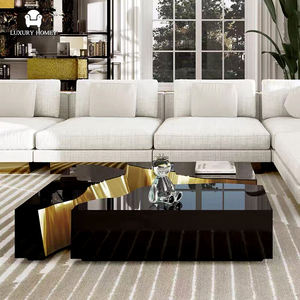 Table basse moderne italienne en acier inoxydable, centre de table de luxe pour salon, mobilier de villa - Product Image 3