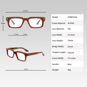 Chất Lượng Hàng Đầu Retro Acetate Kính Với Hình Chữ Nhật Khung Biểu Tượng Tùy Chỉnh Đọc Kính Mắt Khung Kính Quang Học Cho Nam Giới - Product Image 4