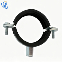 Collier de serrage pour tuyau UTT61 avec coussin en caoutchouc, support de tuyau multi-tailles pour applications d'eau potable et de chauffage