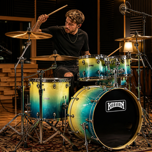 Professionelles 5-teiliges Schlagzeug-Set Akustisches Drum-Kit mit Farbverlauf-Lackierung und Doppelträger-Hardware - Product Image 5