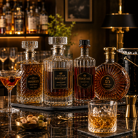 Bouteilles de vin, de liqueur ou de brandy en verre de luxe vides personnalisées de 750 ml avec couvercle en verre
