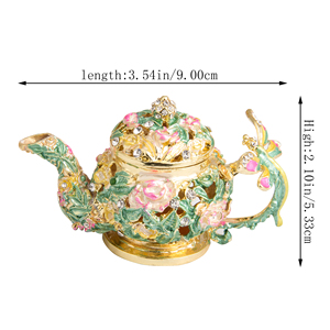 Théière Rose Style Campagne Française 2026, Nouveauté Tendance, Émail Coloré Incrusté de Diamants, Artisanat Métallique - Product Image 2