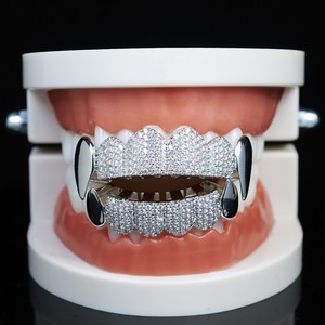 Spike Geometric Gold <b>Diamond</b> Grillz Men's Party Dentures Yiwu Origin GS6-007 - Product Image 3