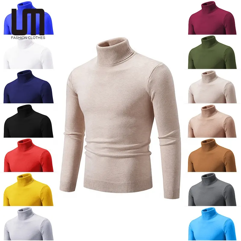 Liu Ming格安卸売2024トレンド秋冬男性服カジュアルタートルネックプルオーバー長袖編み暖かいセーター