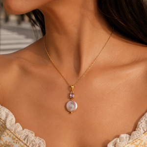 <strong>Gold</strong> <strong>Crystal</strong> Bar Emerald Pearl Necklace Stone Bar Pendant Green Teardrop Gemstone Triple Pearl Drop Women Statement Jewelry - Product Image 6