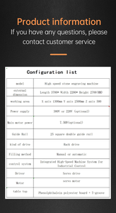 Machine de gravure CNC en pierre 3D robuste conception d'armoire peu encombrante composants de base roulement à engrenages de moteur PLC pour le travail du granit - Product Image 3