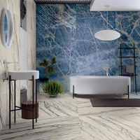 Carreaux de pierre frittée bleus artificiels Salle de bain Salon Décoration murale Sol Dalle de pierre frittée Carreaux de porcelaine 1200x600