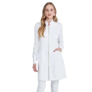 Uniforme médico antiestático para mujer, bata <span class=keywords><strong>de</strong></span> <span class=keywords><strong>laboratorio</strong></span> quirúrgica ajustada, bata <span class=keywords><strong>de</strong></span> <span class=keywords><strong>laboratorio</strong></span> con cremallera frontal para farmacia - Product Image 1