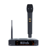 Système de microphone sans fil UHF monocanal avec micros portatifs, micro-casque et micro-cravate pour karaoké, enseignement et performance