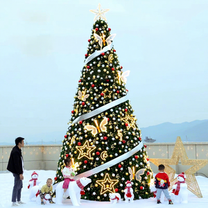 Premium Giant Christmas <b>Tree</b> with Sturdy Holder and Built-in <b>Lights</b> Luxury Artificial Christmas <b>Tree</b> and Decorations - Product Image 1