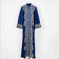 Abaya longue à manches longues pour femmes musulmanes, motif géométrique avec pierres thermocollées, caftan islamique marocain, robe de soirée modeste, design personnalisé disponible