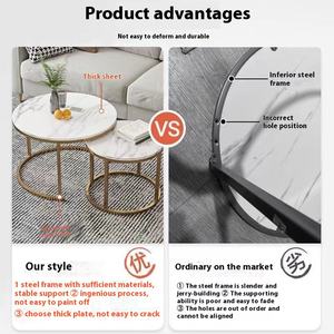 Mesa de centro de lujo sencilla y moderna para espacios pequeños para el hogar, sala de estar, dormitorio, apartamento, Internet, mesa accesible para celebridades - Product Image 5