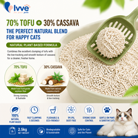 Pasokan Pabrik Tofu Campuran Tepung Singkong Pasir Kucing OEM Label Pribadi Ramah Lingkungan Pasir Kucing Grosir