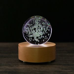 Tinh thể ánh sáng ban đêm nóng bán rắn gỗ LED Đèn chủ Bluetooth kết nối loa mô hình tùy chỉnh Tinh thể thủy tinh bóng - Product Image 2