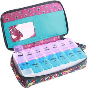 Vente en gros de boîtes à pilules portables en plastique de 14 compartiments, boîte à pilules médicale hebdomadaire, petit conteneur à pilules en PP promotionnel - Product Image 2