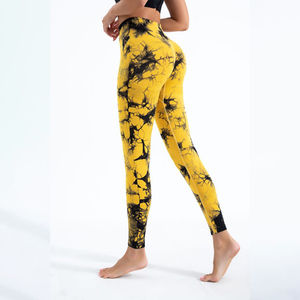 <span class=keywords><strong>Leggings</strong></span> Yoga Donna Hot Sale a Vita Alta con Effetto Tie-Dye e Arricciatura sui Glutei, Asciugatura Rapida e Traspiranti per Fitness - Product Image 5