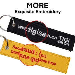 Vente en gros de porte-clés en tissu double face pour l'aviation, logo de marque personnalisé, porte-clés en tissu tissé pour avion - Product Image 6