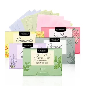 Private label in stock oil absorbing paper 100pcs 6 flavors paper portable oil blotting tissues for oily skin factory wholesale