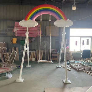 Balançoires intérieures romantiques, design nuage blanc arc-en-ciel bord de mer, équipement de photographie populaire, installations de parc d'attractions pour enfants - Product Image 3