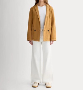 Blazer jaune <span class=keywords><strong>moutarde</strong></span> pour <span class=keywords><strong>femme</strong></span>, à double boutonnage, ample et léger, pour un look décontracté ou professionnel - Product Image 4