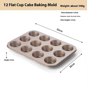 Loyang & nampan baja 6 lubang, dapat digunakan kembali dengan tanpa lapisan untuk penggunaan Oven toko kue/rumah - Product Image 3