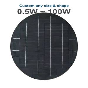 Panneaux solaires circulaires ronds en époxy PET ETFE entièrement noirs personnalisés 1W 2W 3W 5W 10W 5V 6V pour bouées, fontaines et éclairage de jardin - Product Image 1
