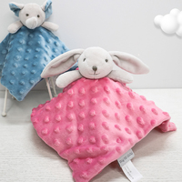 Cadeau pour enfant, adorable couverture en peluche pour bébé, éléphant bleu, doudou, serviette de confort pour bébé