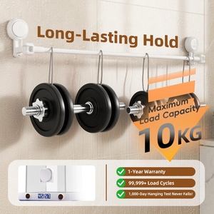 <span class=keywords><strong>Toallero</strong></span> Telescópico Moderno Color Blanco Lechoso, Soporte de Succión al Vacío Multiángulo para Baño - Product Image 4