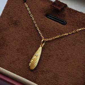 Collier pendentif minimaliste en argent 925 plaqué or UM Jewelry, zircon blanc, pour mariage, fête, usage quotidien, vente en gros, unisexe/hommes/femmes - Product Image 4