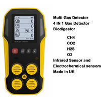 Analyseur de biogaz avec capteurs de biogaz haute précision, analyseur de détection de biogaz multi 4 portable pour CH4 CO2 H2S O2